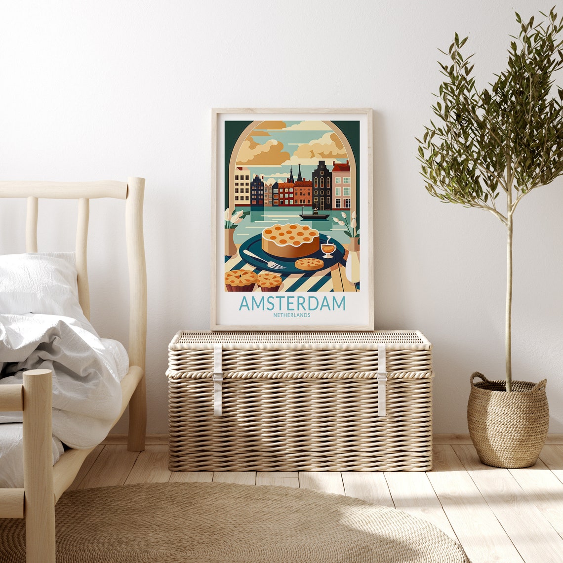Amsterdam Travel Poster Netherlands Amsterdam Travel Poster Print Food Wall Art Dutch Food Travel Poster Food And Travel - Image 3