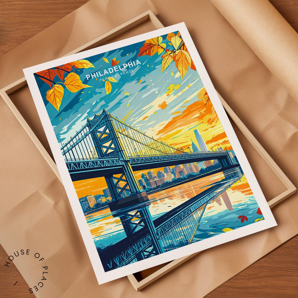 Philadelphia Pennsylvania Travel Poster Pennsylvania City Wall Art Philadelphia Travel Print Travel Gifts Birthday Gifts - Image 2