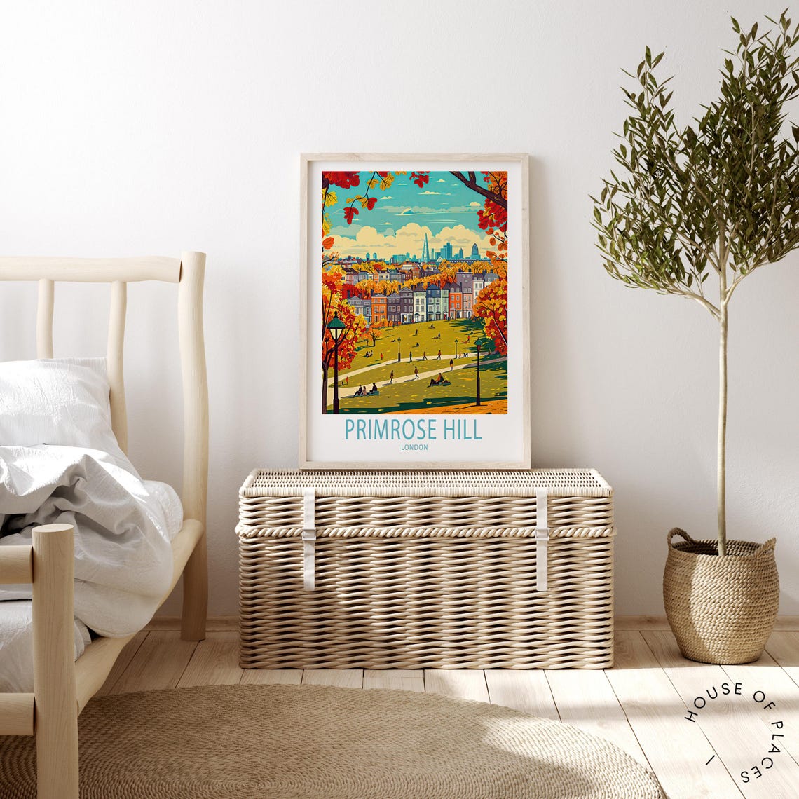 Primrose Hill Travel Poster Uk London Wall Art Primrose Hill London Print Birthday Gifts Personalised Travel Poster Home Decor - Image 2