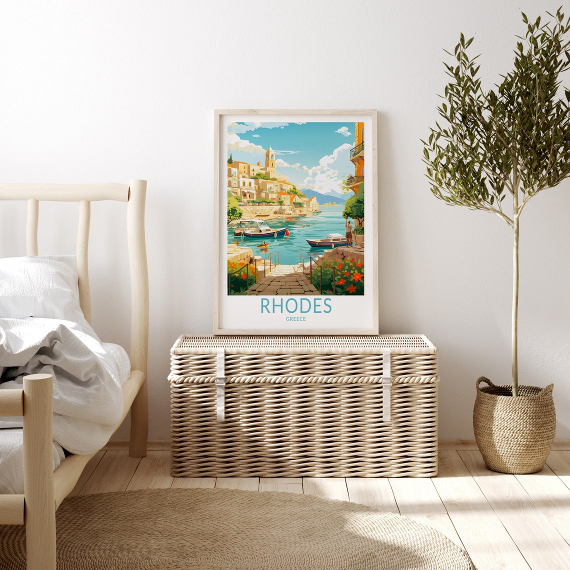 Rhodes Greece Travel Print Rhodes Travel Art Wall Decor Greece Home Decor Wall Art City Travel Poster Gifts Birthday Gift - Image 3