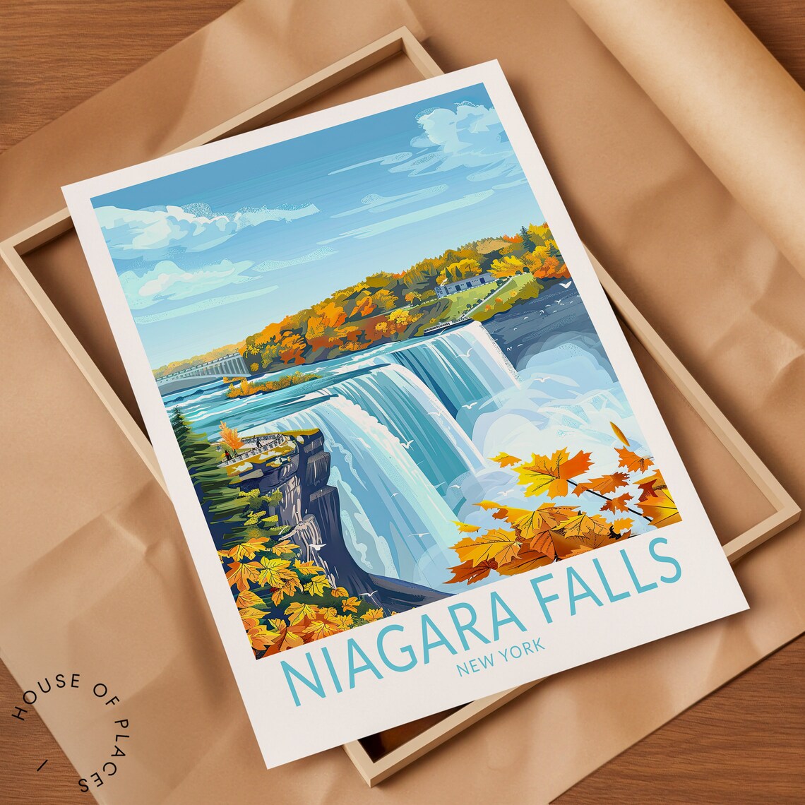 Niagara Falls New York Travel Poster, USA Wall Art - Image 2