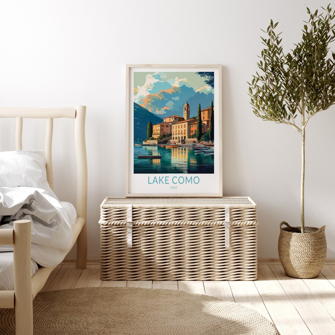 Lake Como Italy Print Wall Art Lake Como Italy Travel Poster Italy Wall Art Traveler Wall Decor Traveler Gift Travel Poster Italy Art - Image 3