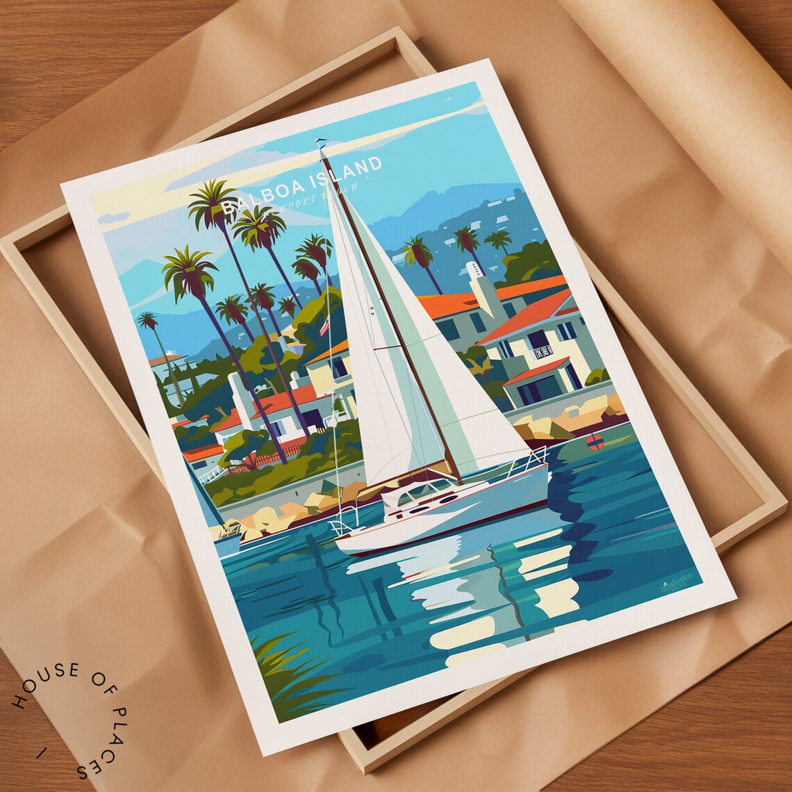 Balboa Island Travel Poster, Newport Beach Coast - Image 2