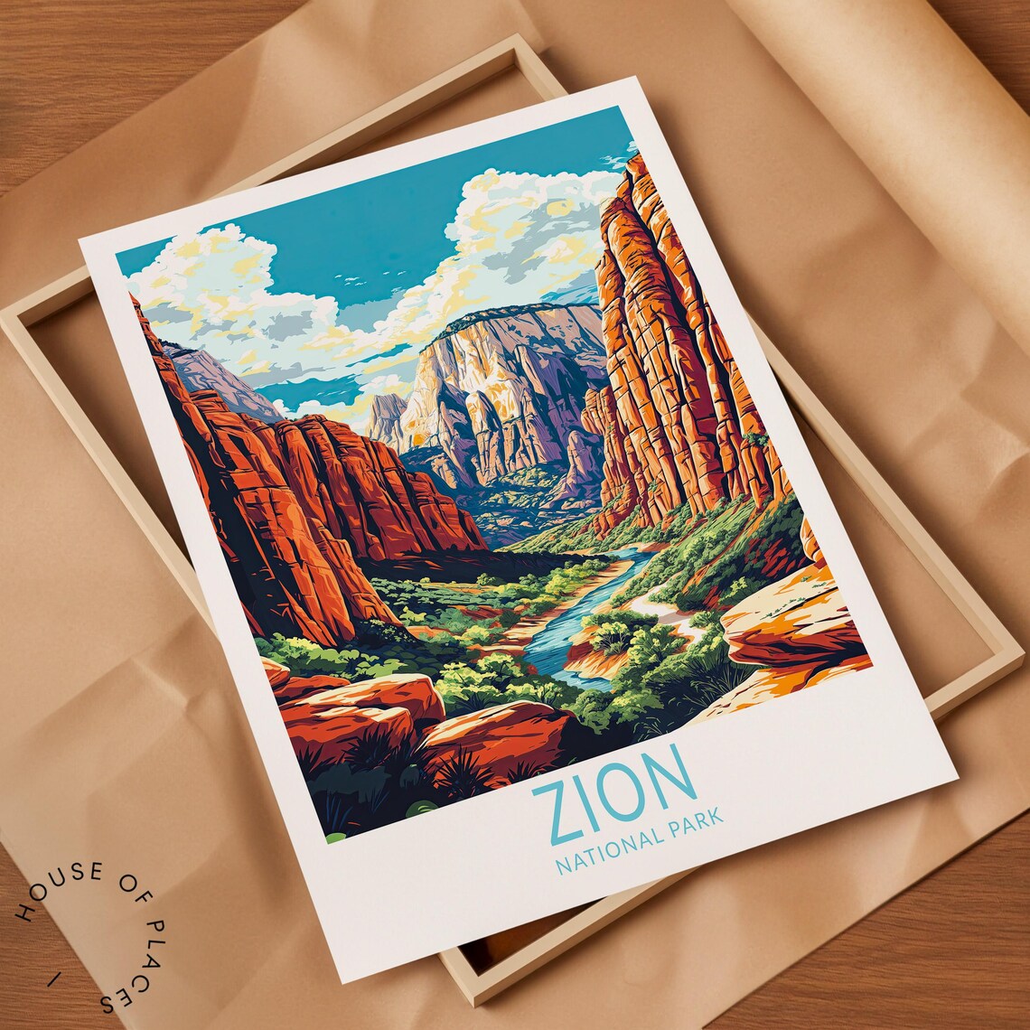 Zion National Park Travel Poster, Utah Landscape - Image 2