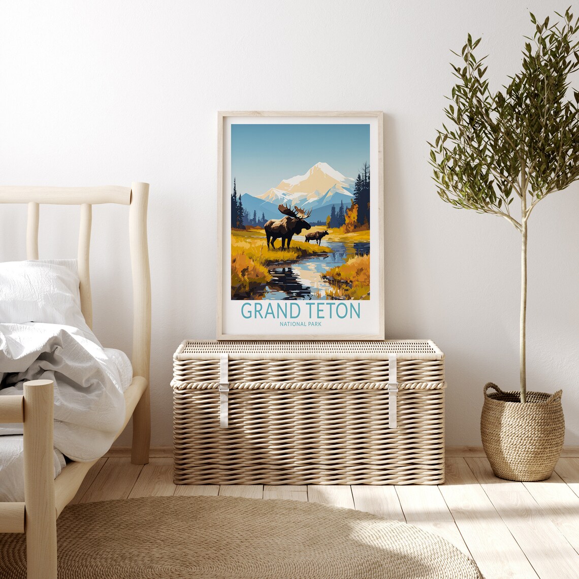 Grand Teton Travel Poster, National Parks Postcard - Image 3