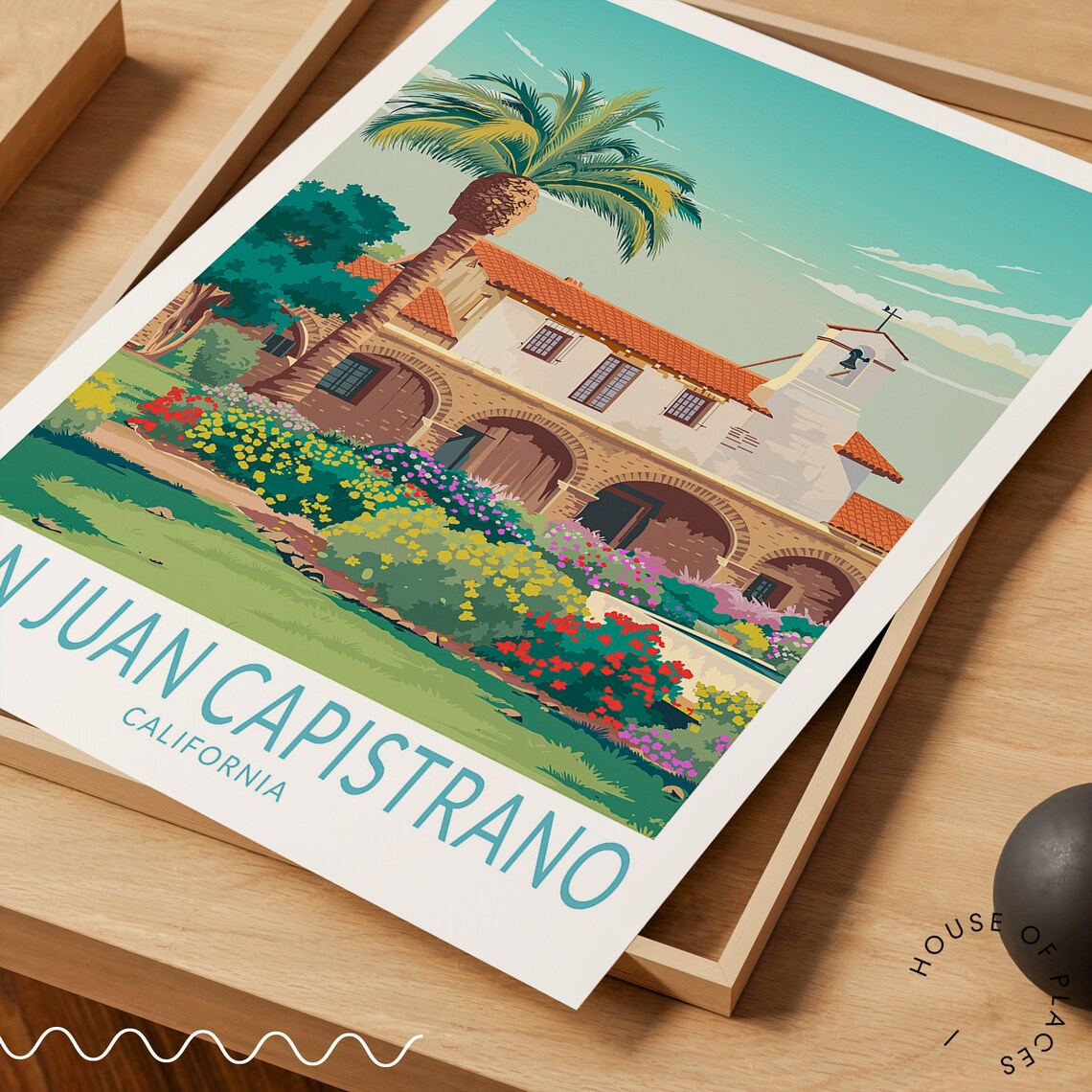 San Juan Capistrano Travel Poster, California Wall Art - Image 3