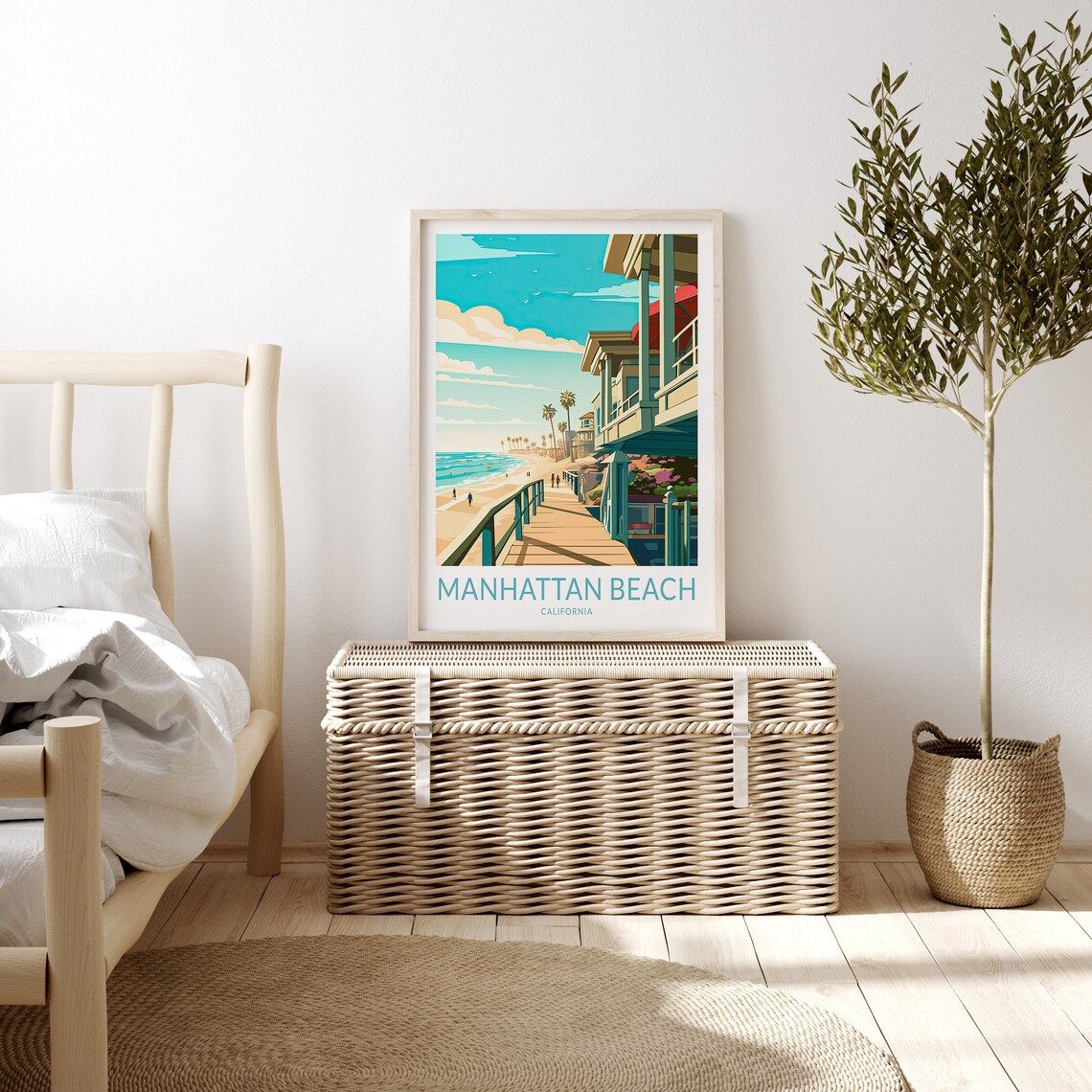 Manhattan Beach California Travel Poster, Los Angeles - Image 3