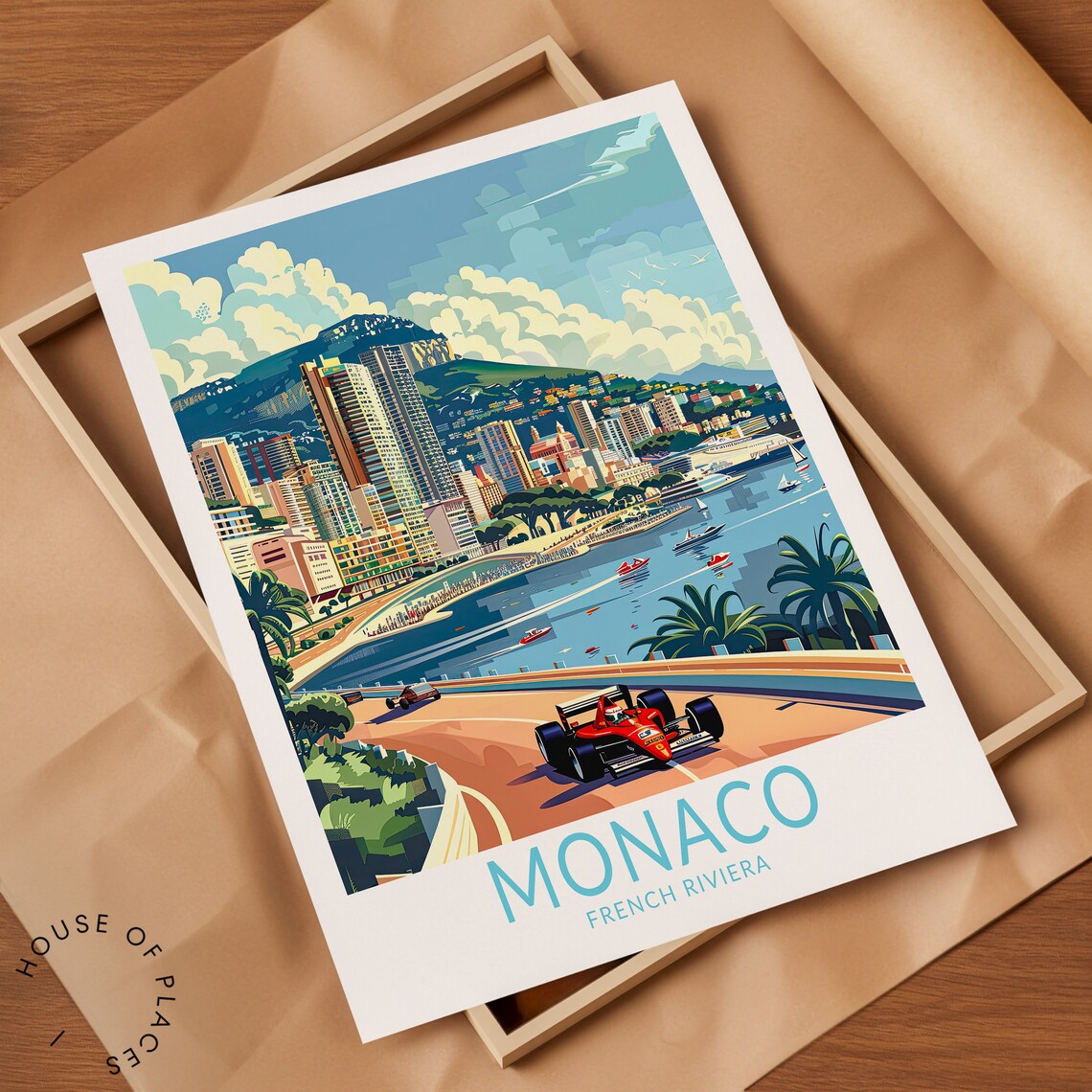 Monaco French Riviera Travel Poster, French Riviera - Image 2