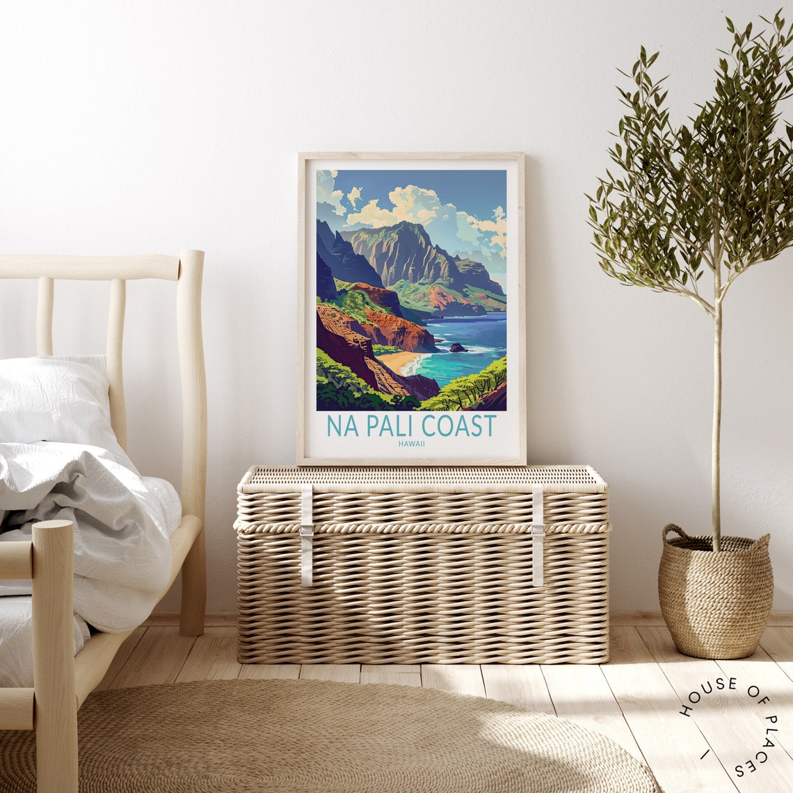 Na Pali Coast Hawaii Dramatic Sea Cliffs Vintage Travel Poster - Image 4