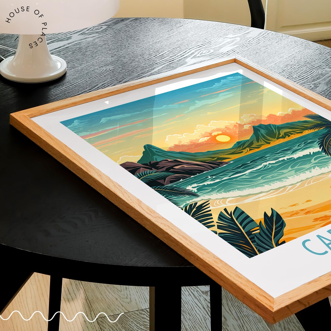 Cape Verde Africa Volcanic Mountain Bay Sunset Golden Beach Poster - Image 2