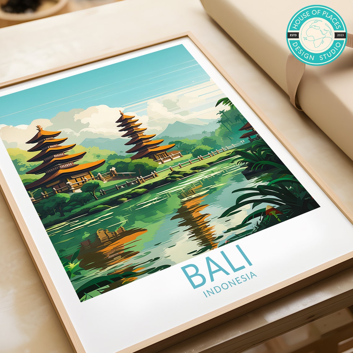 Bali Travel Print Bali Travel Poster Bali Island Indonesia Travel Poster Indonesia Travel Print Honeymoon Wedding Gift - Image 2