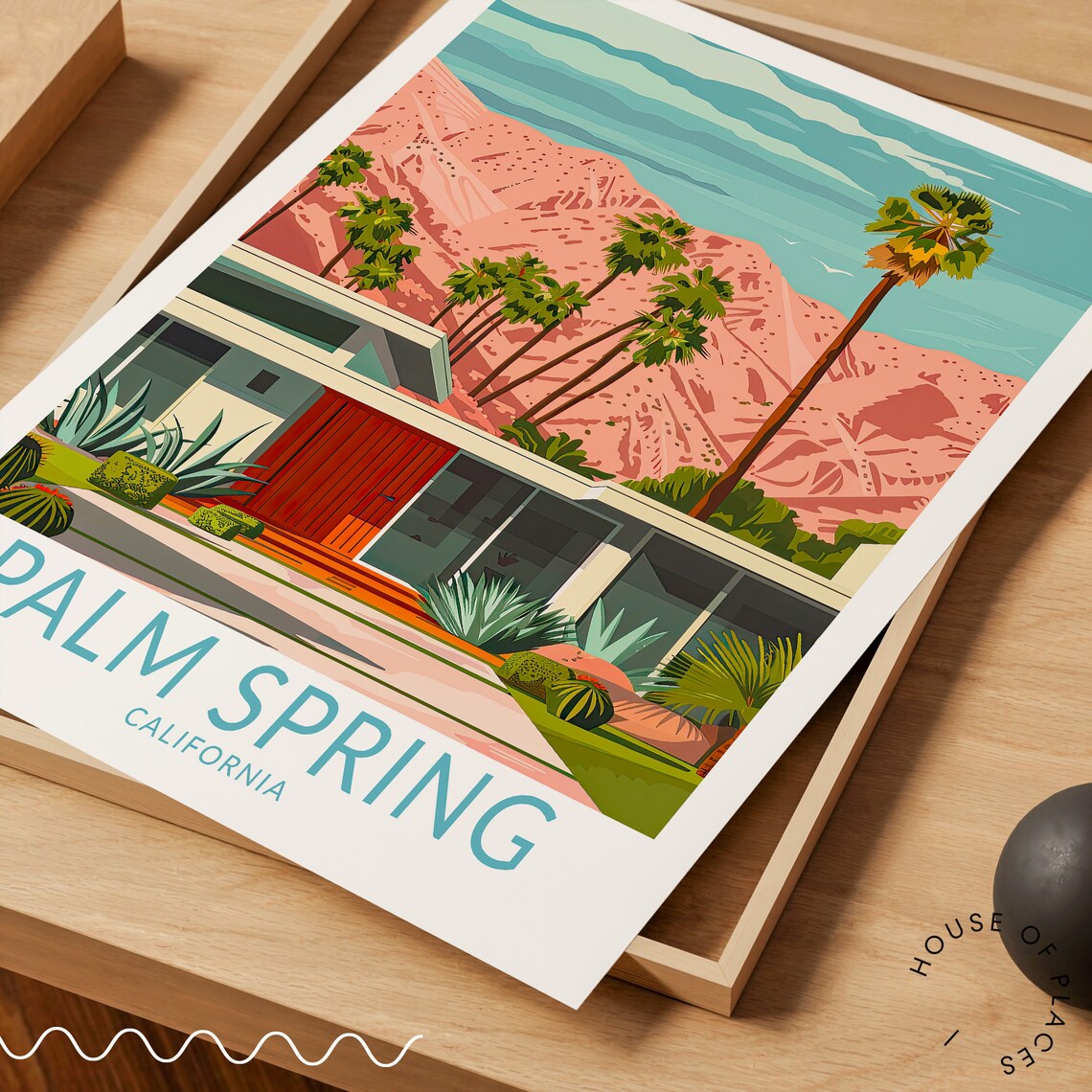 Palm Spring California Mid Century Modern House Desert Poster - Image 3