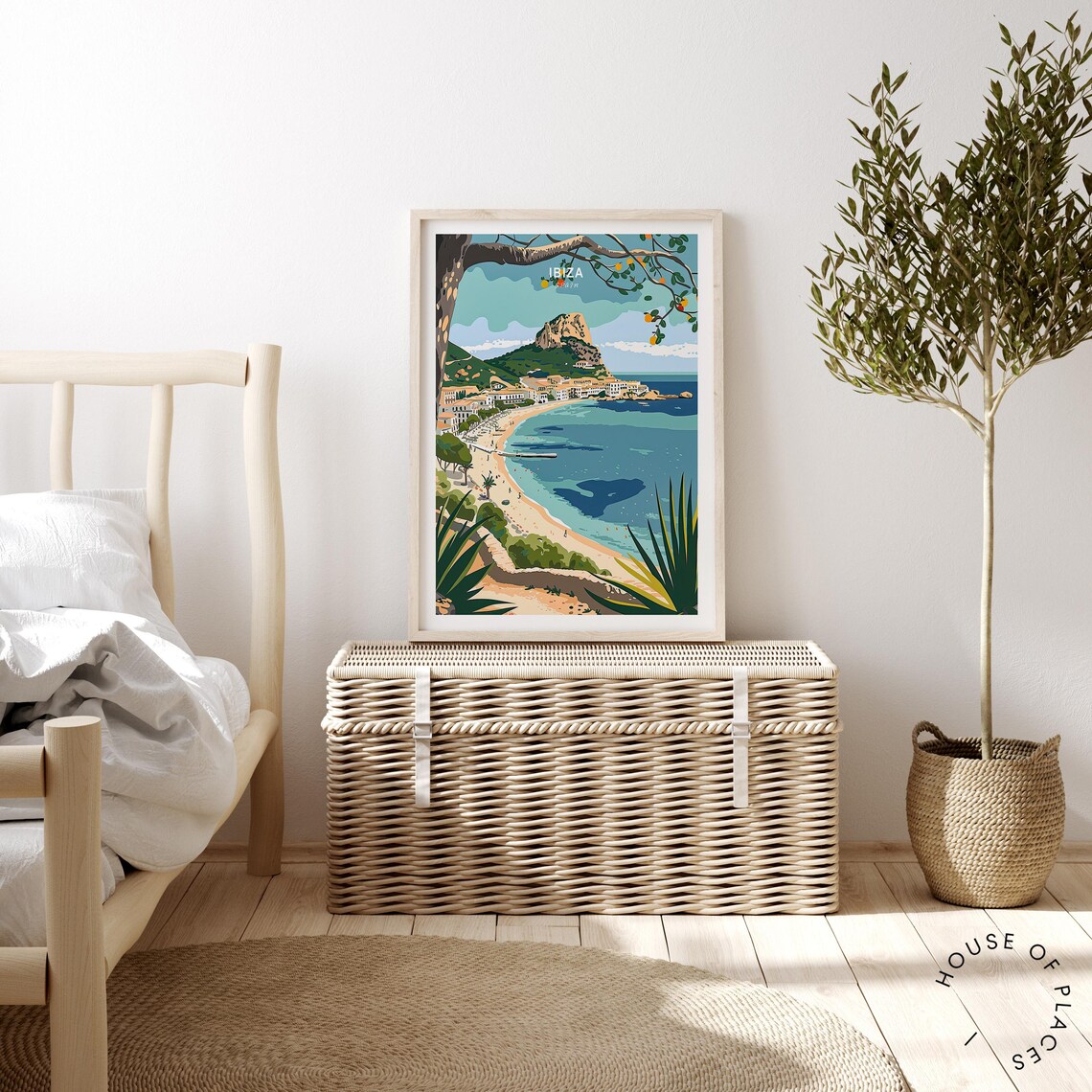 Ibiza Spain Beach Bay With Title at the Top Vintage Travel Poster - Image 4
