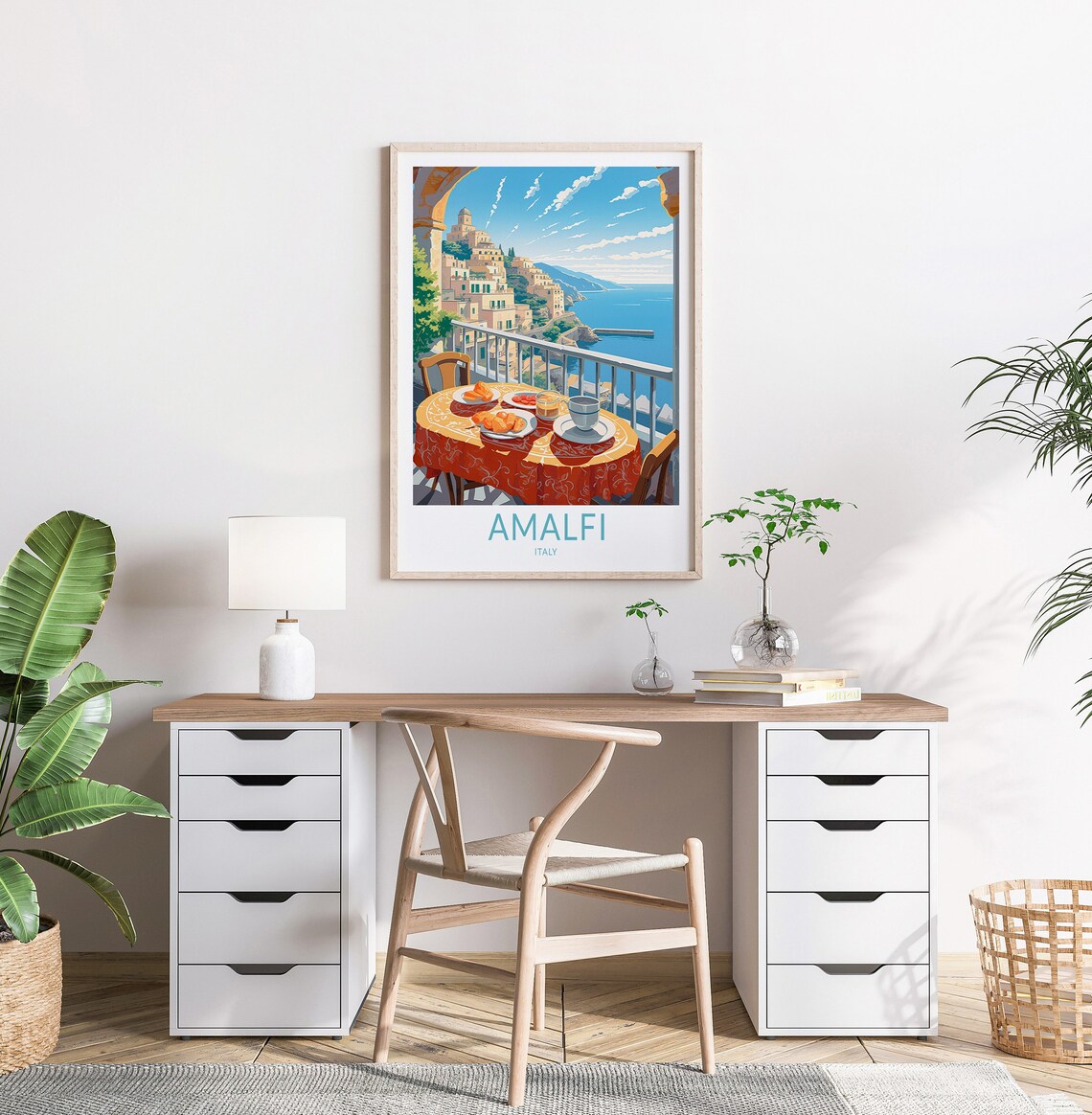 Amalfi City Travel Poster, Amalfi Coast Italy - Image 2