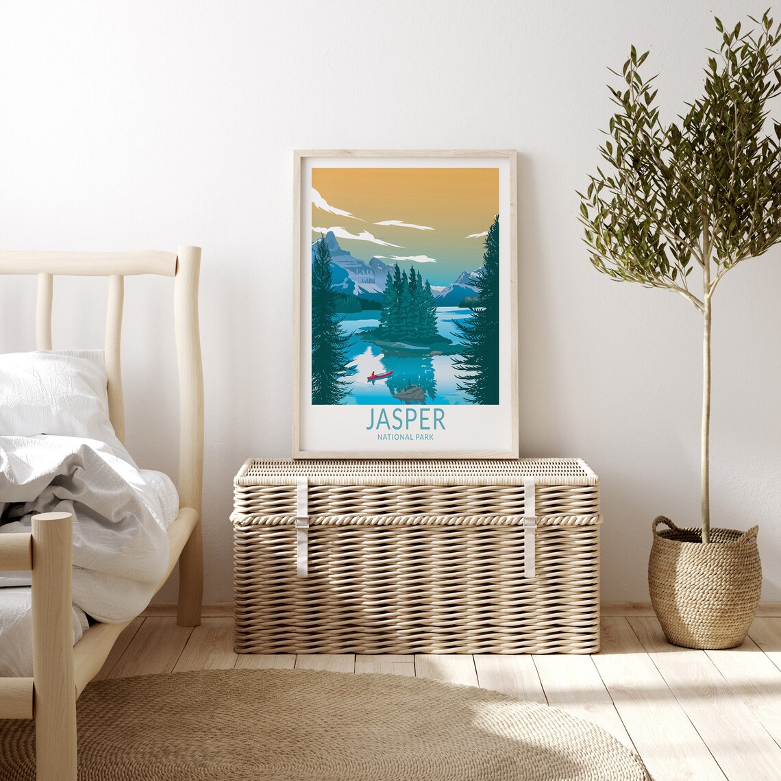 Jasper National Park Travel Poster, Canada Postcard - Image 3