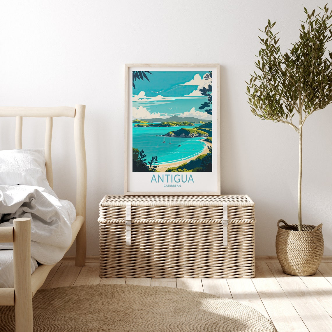 Antigua Caribbean Travel Poster Wall Art Caribbean Poster Antigua Caribbean Wall Art Antigua And Barbuda Travel Print Caribbean Travel - Image 3