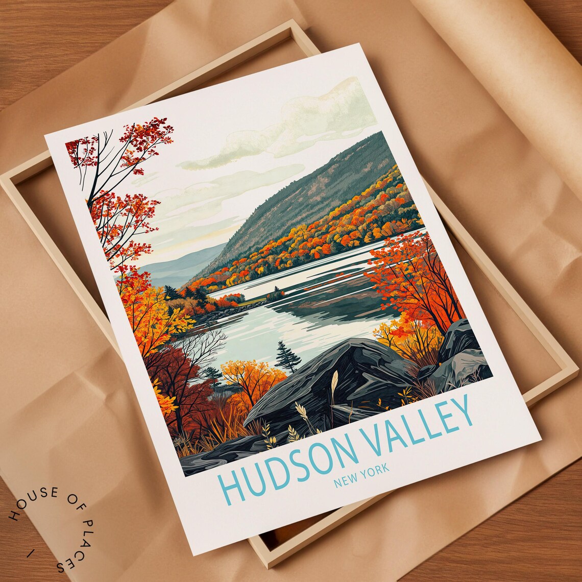 Hudson Valley Travel Poster, New York Landscape - Image 2