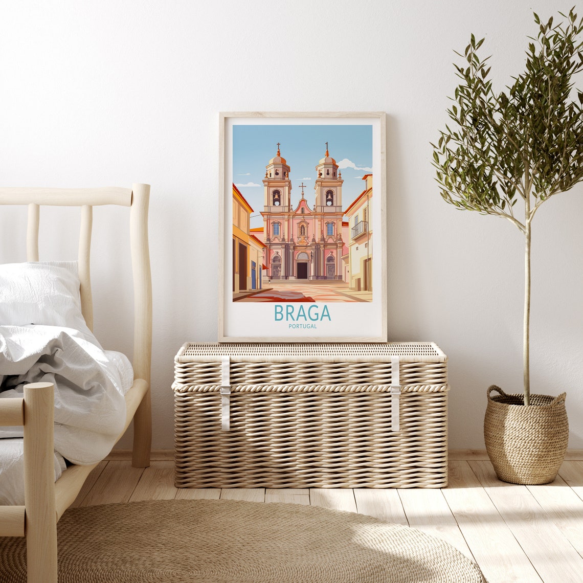 Braga Portugal Travel Poster Wall Art Braga Portugal Poster Portugal Wall Art Braga Portugal Postcard Custom Travel Print Travel Gift - Image 3