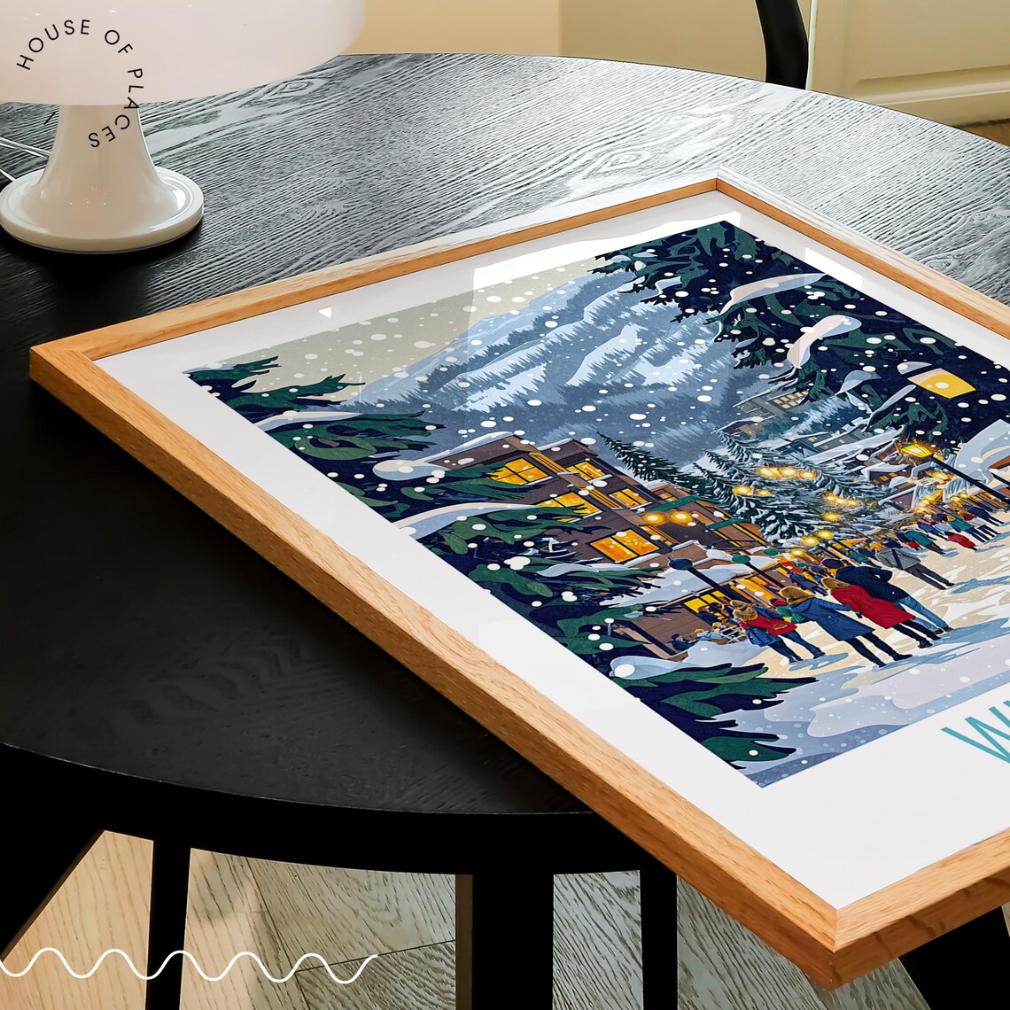 Whistler Canada Snowy Village Winter Night Ski Resort Scene Poster - Image 3
