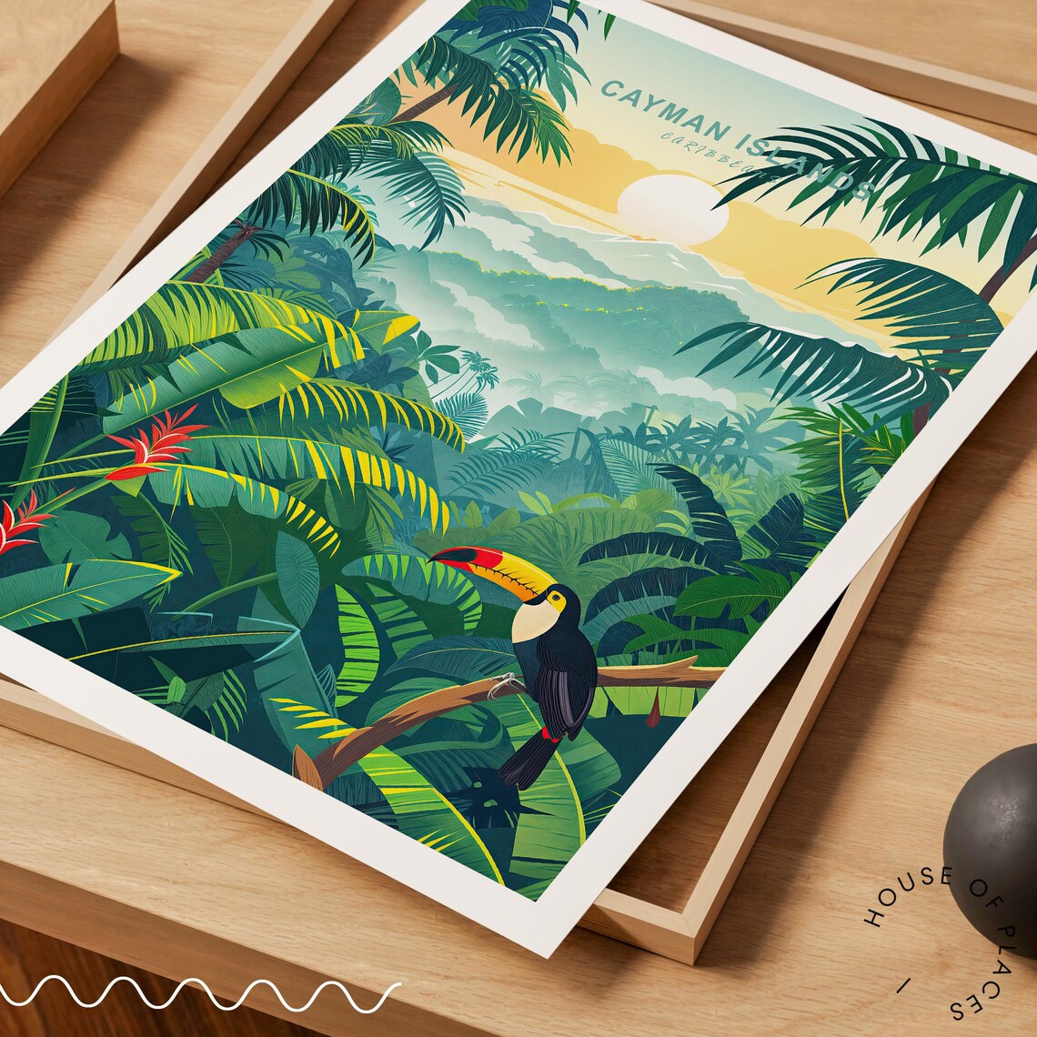 Cayman Islands Travel Poster, Caribbean Place Print - Image 3