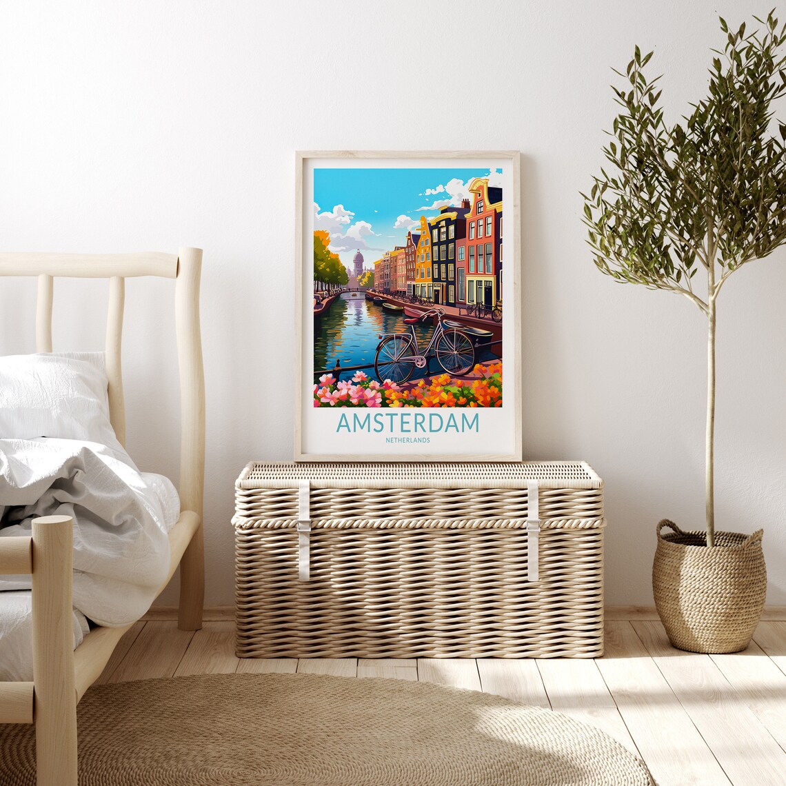 Amsterdam City Travel Poster, Netherlands Wall Art - Image 3