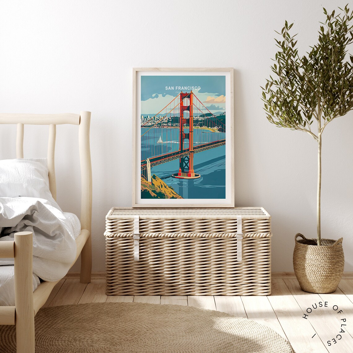 San Francisco Travel Poster, Golden Gate Bridge - Image 3
