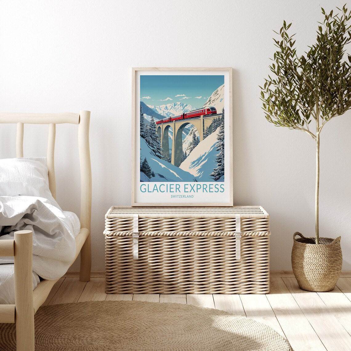 Glacier Express Switzerland Travel Poster, Train Route - Image 3