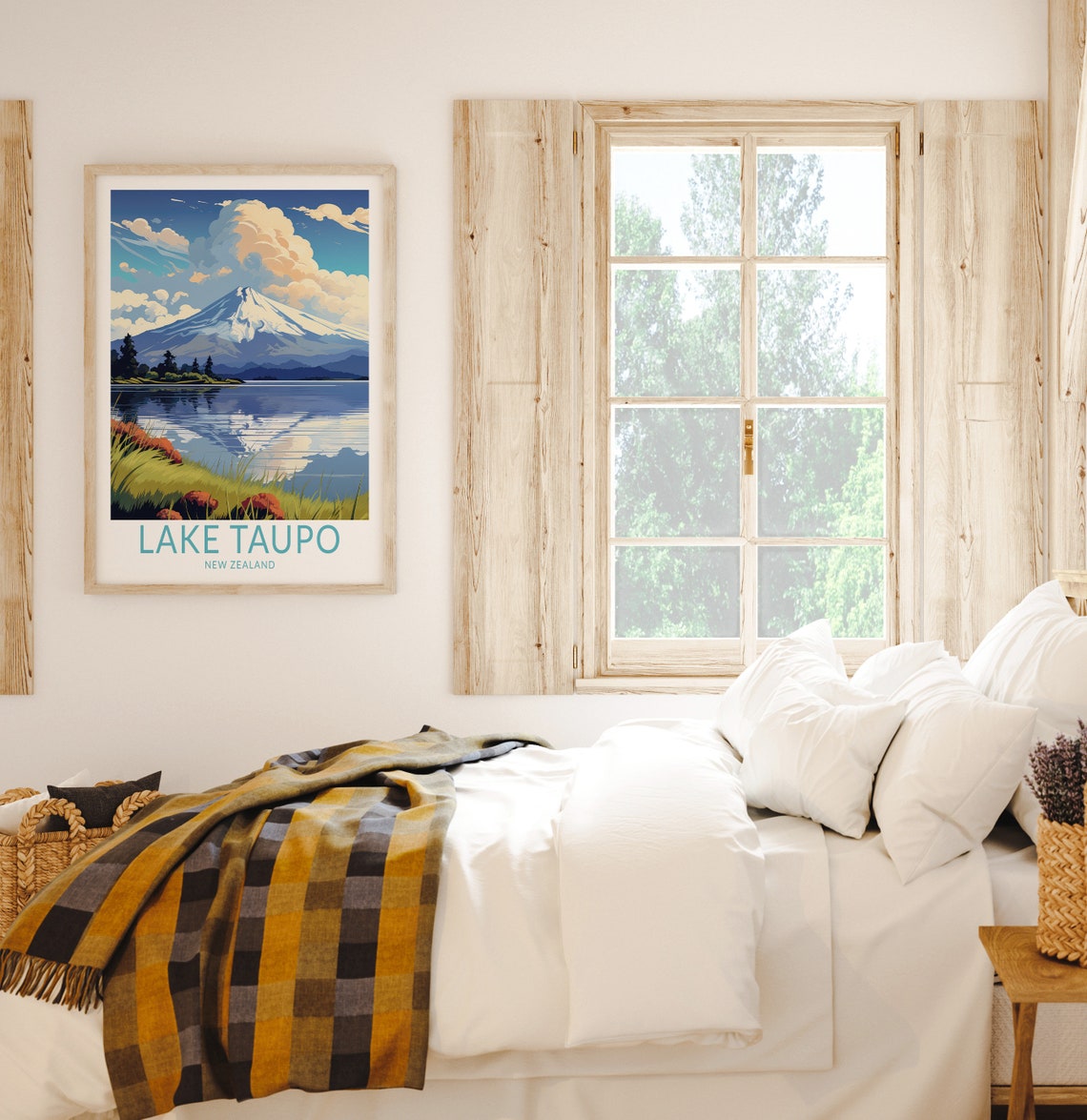 Lake Taupo New Zealand Print Wall Art Lake Taupo Poster Lake Taupo Wall Art New Zealand Travel Print New Zealand Travel Gift - Image 2