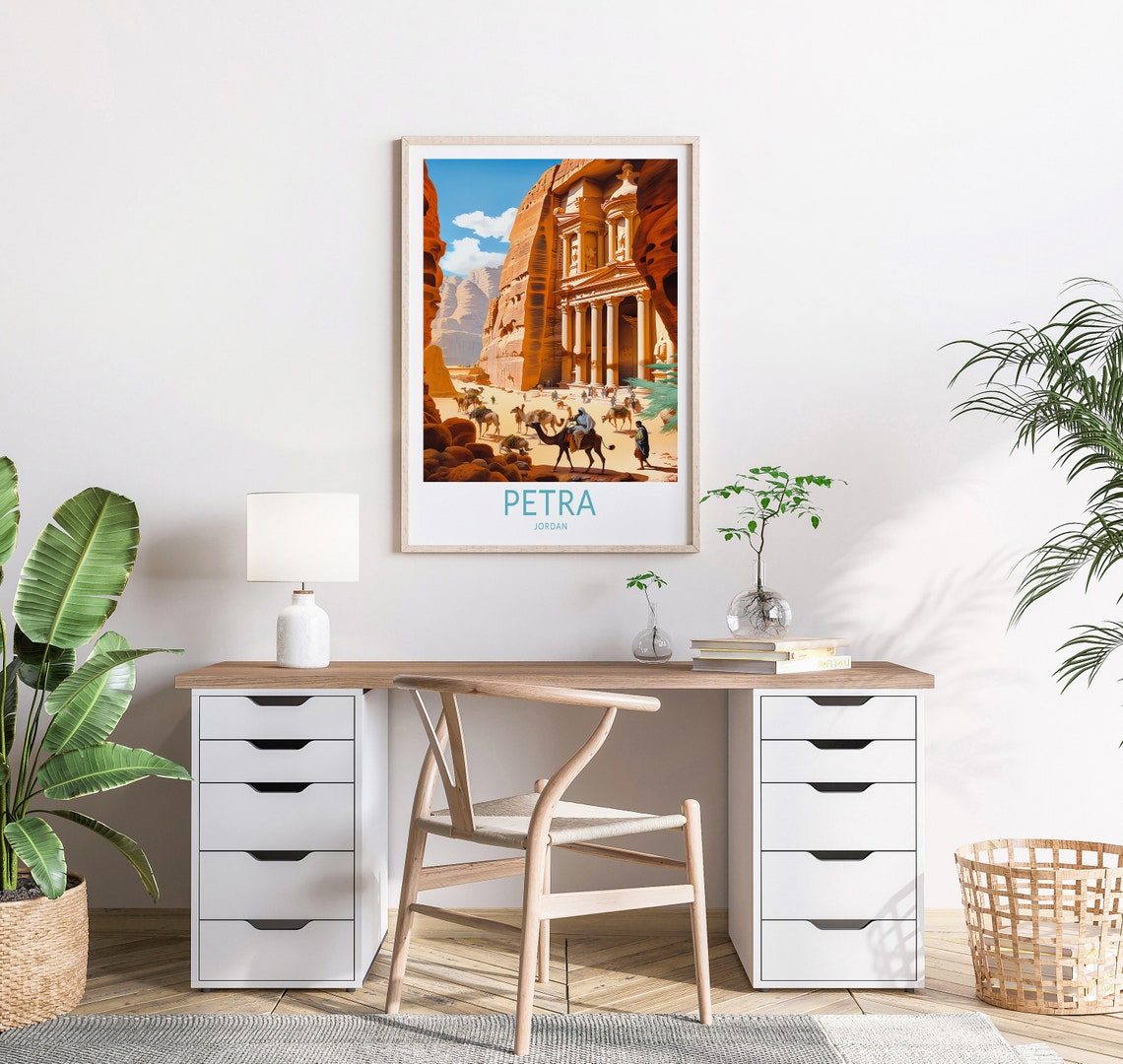 Petra Jordan Print Wall Art Petra Jordan Travel Poster Petra Wall Art Traveler Wall Decor Traveler Gifttravel Poster - Image 2
