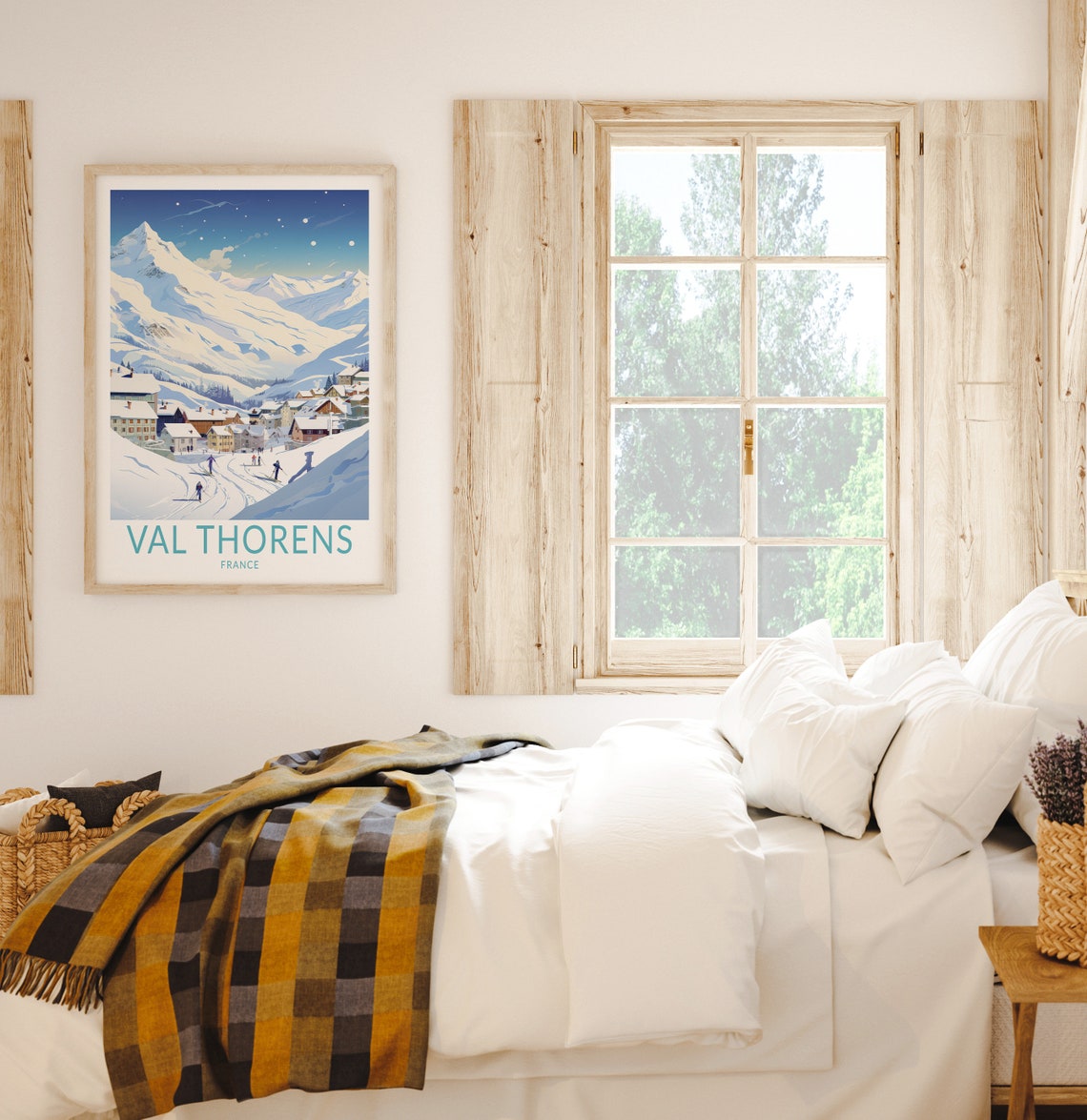 Val Thorens Ski Travel Print Val Thorens France Travel Poster Home Decor Wall Art France Winter Ski Travel Print Travel Gifts - Image 2