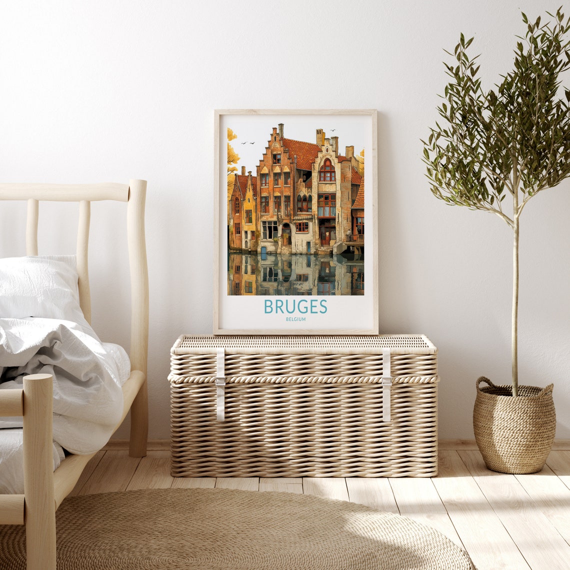 Bruges Travel Print Wall Art Bruges Belgium Travel Poster Europe Travel Poster Traveler Home Dcor Traveler Gift - Image 3