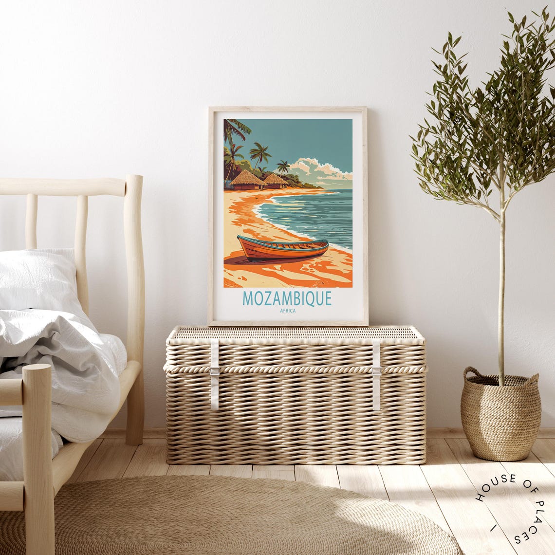 Mozambique Africa Travel Poster Mozambique Coast Print Africa Wall Art Home Decor Custom Travel Poster Housewarming Gifts - Image 2
