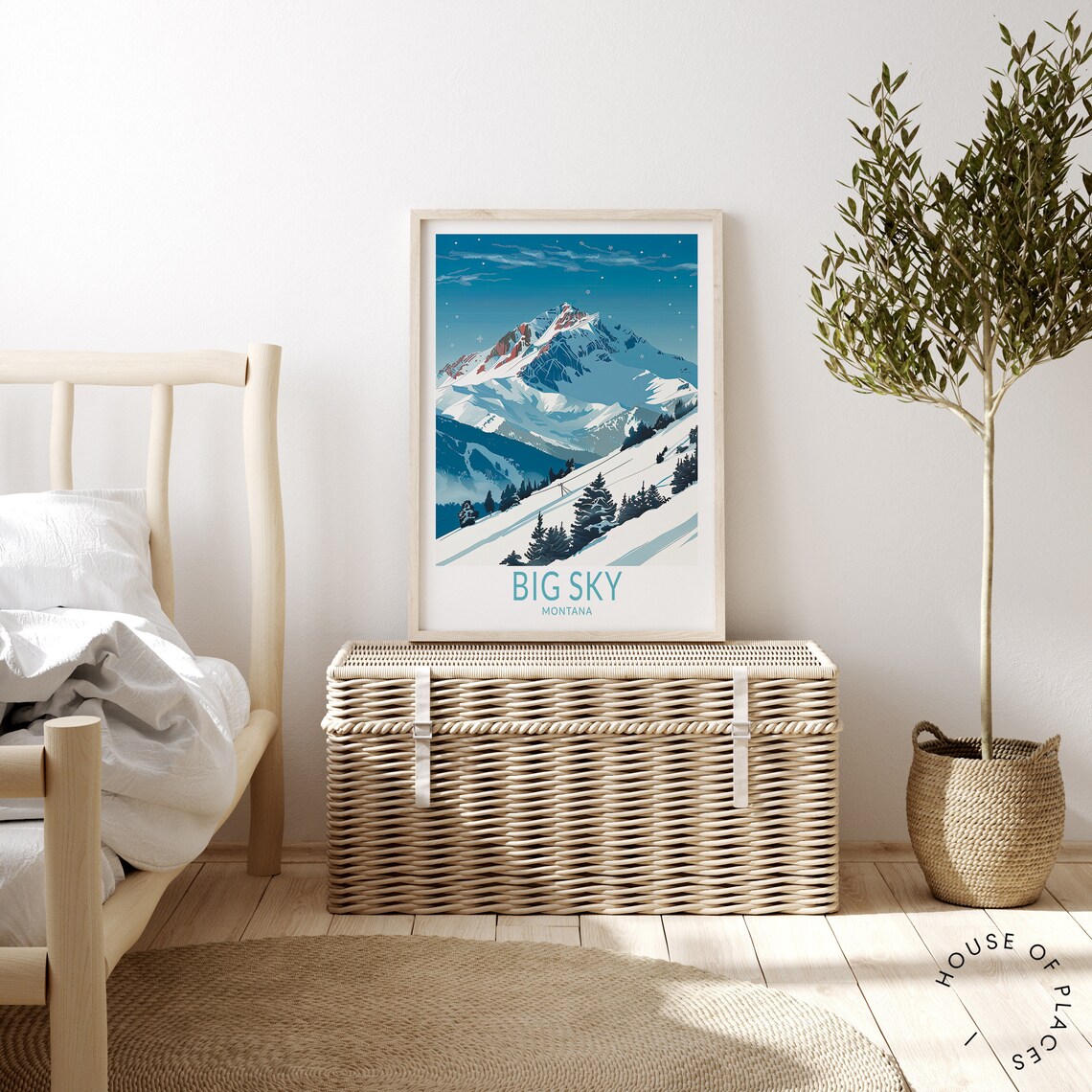 Big Sky Montana Travel Poster, Ski Wall Art - Image 3
