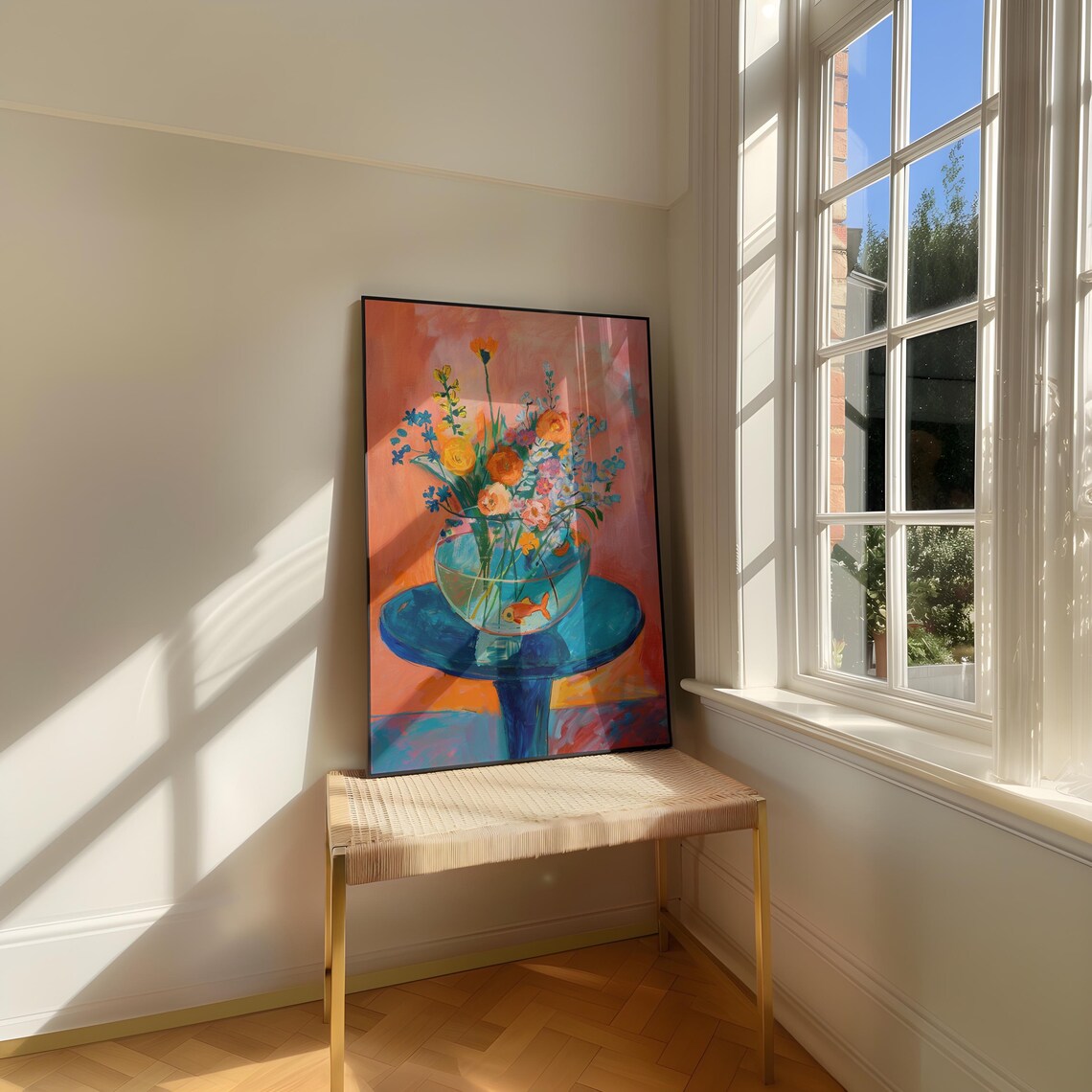 Fish Bowl Flowers, Matisse-Style Fauvism Art Print - Image 4