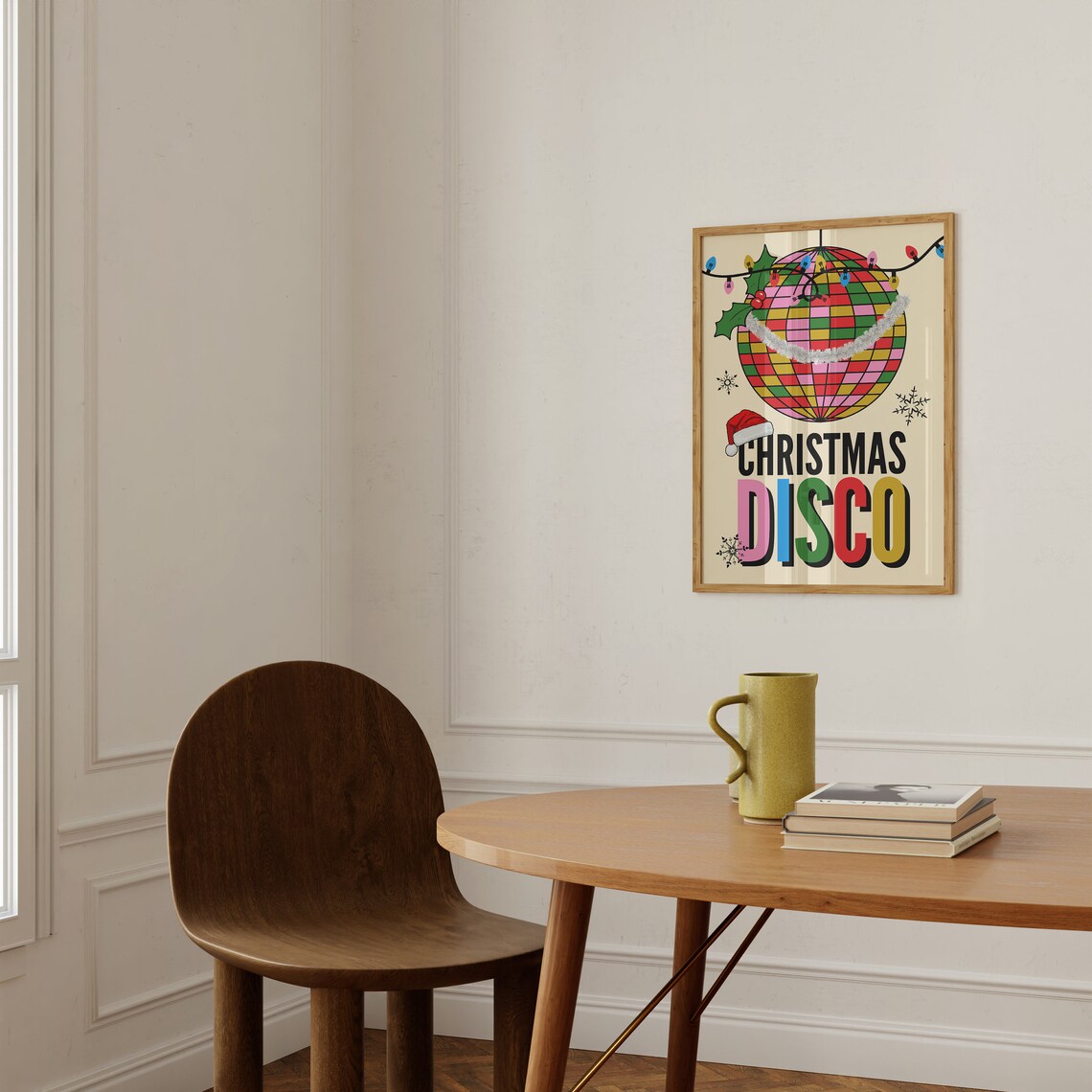 Christmas Disco Print, Groovy Retro Holiday Poster - Image 2