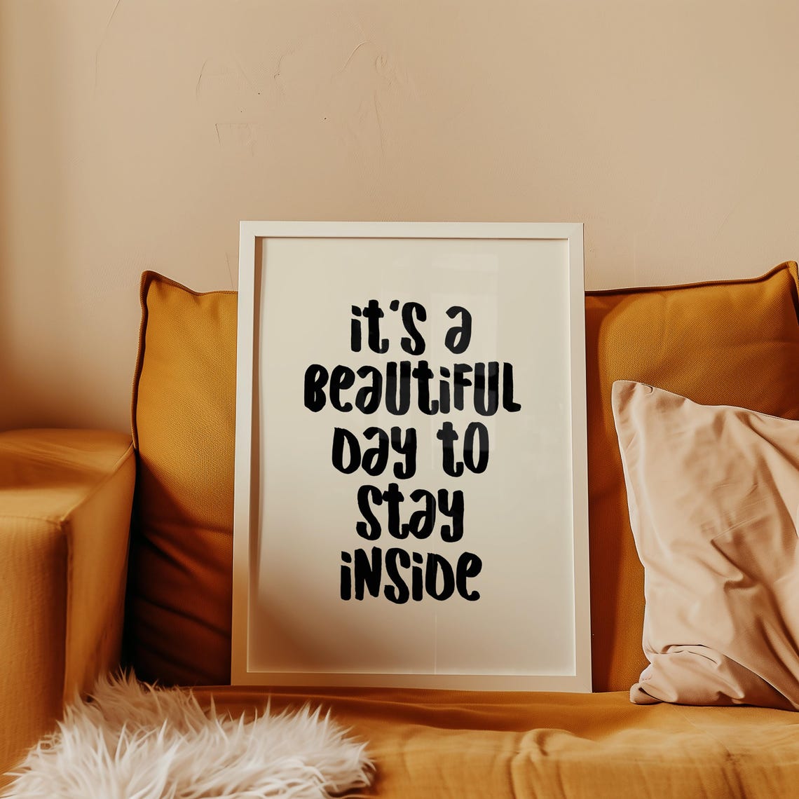 Beautiful Day To Stay Inside Funny Introvert Homebody Quote Poster - Image 4