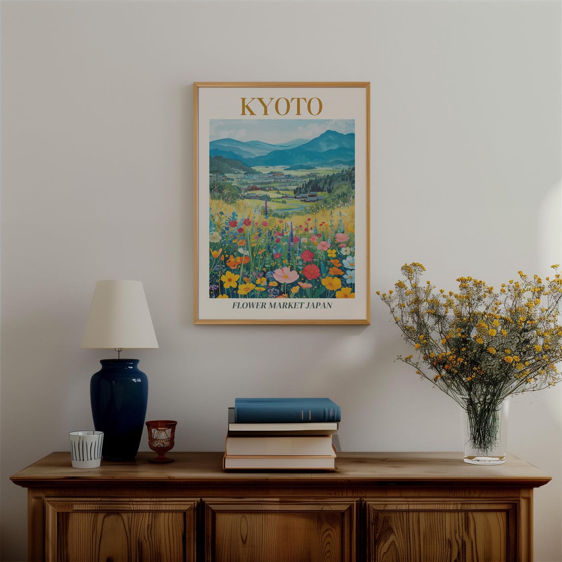 Kyoto Japan Flower Market Mountain Valley Village Travel Poster - Image 3