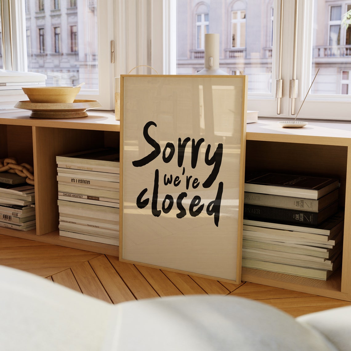 Sorry Were Closed Handwritten Script Minimalist Quote Poster - Image 2