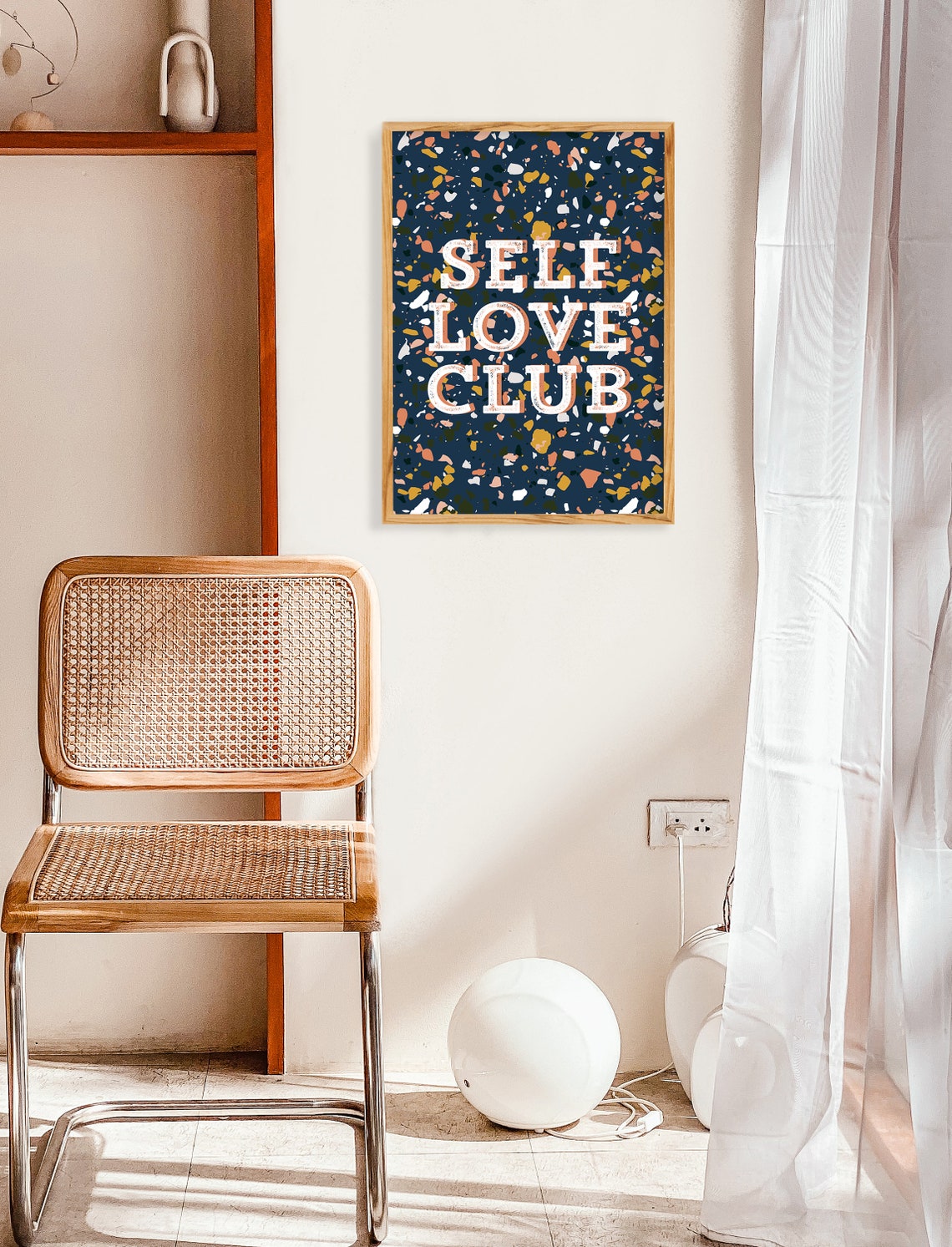 Self Love Club Retro Terrazzo Inspirational Quote Boho Poster - Image 2