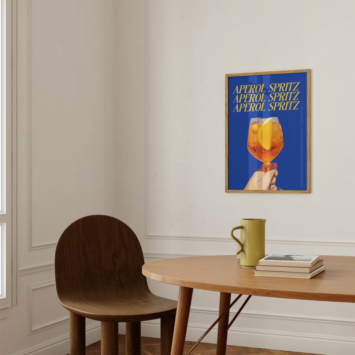 Aperol Spritz Cocktail Photo Bold Blue Trendy Kitchen Poster - Image 3