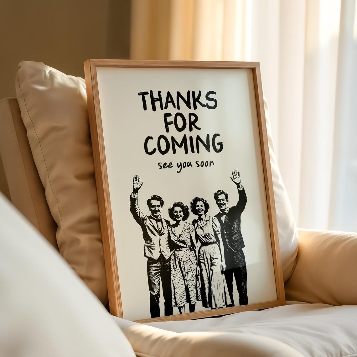 Thanks for Coming See You Soon Retro Farewell Party Host Art Poster - Image 2