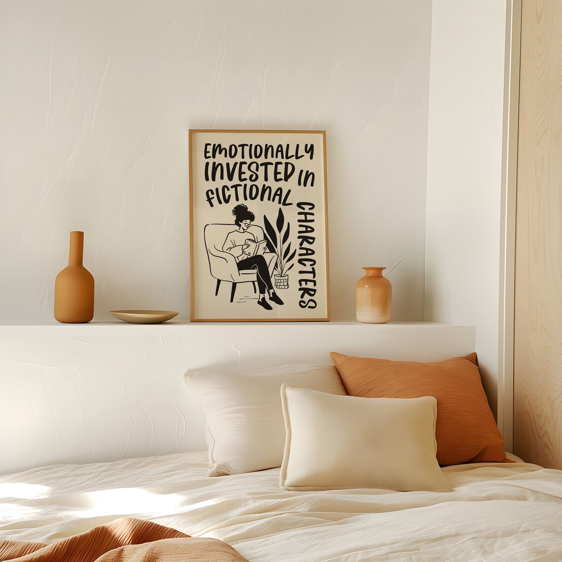 Fictional Characters Book Lover Retro Doodle Art Print - Image 3
