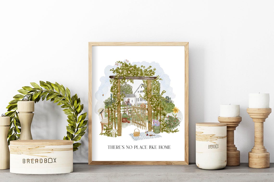 Home Quote Wall Art Inspirational Quote Farmhouse Decor 5x7 8x10 11x14 16x20 Theres No Place Like Home Country Sign Diy Decor - Image 3