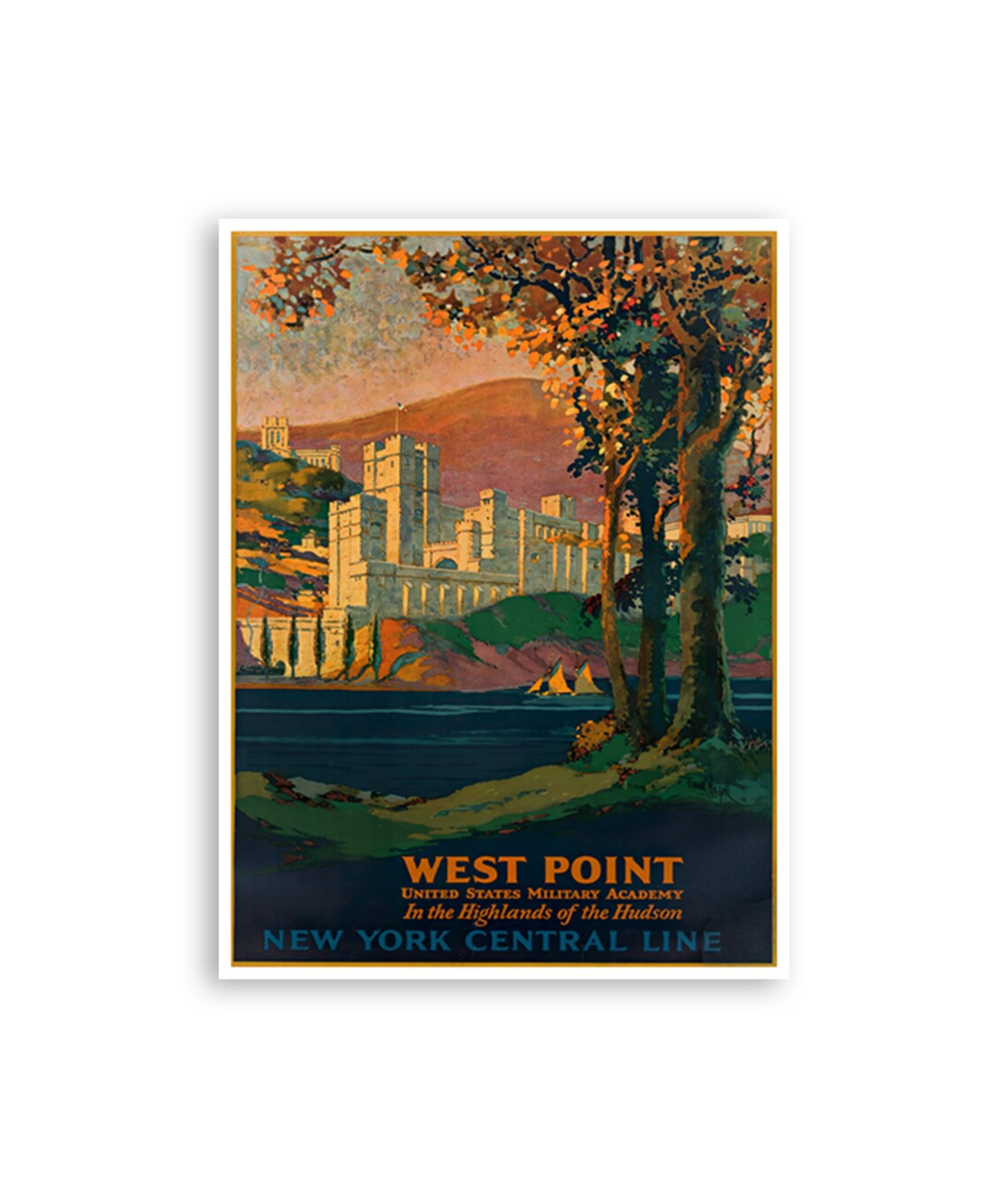 West Point Travel Poster, New York Military Academy