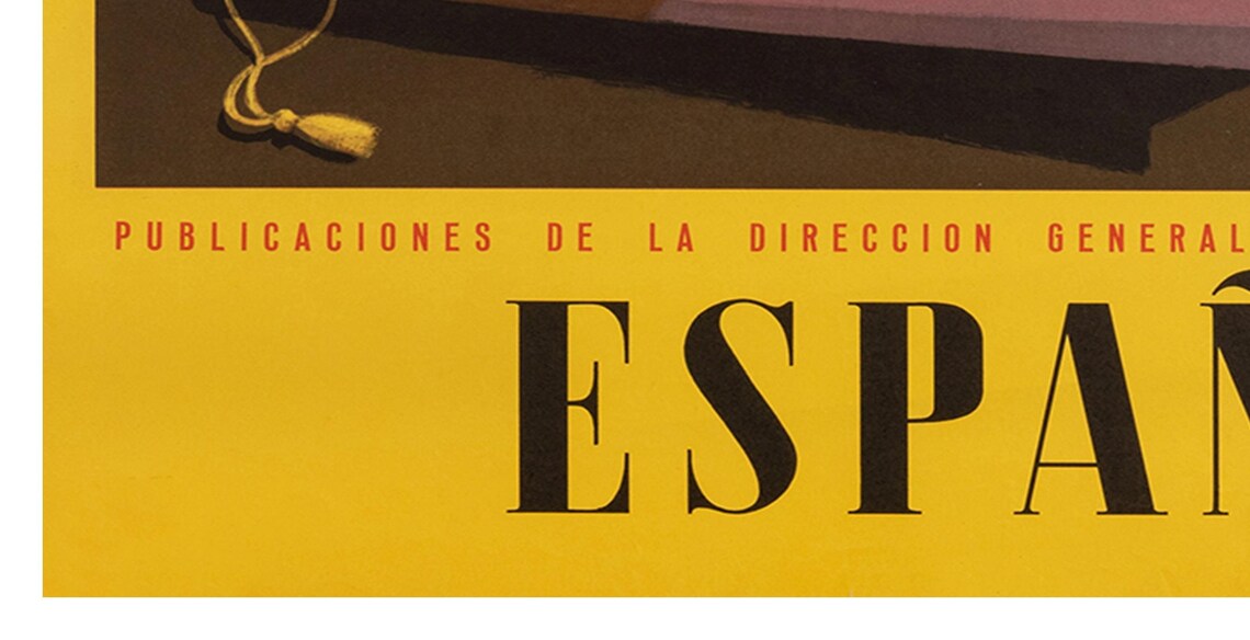 Espana Madrid Tourism Guitar Oranges Still Life Vintage Travel Poster - Image 2