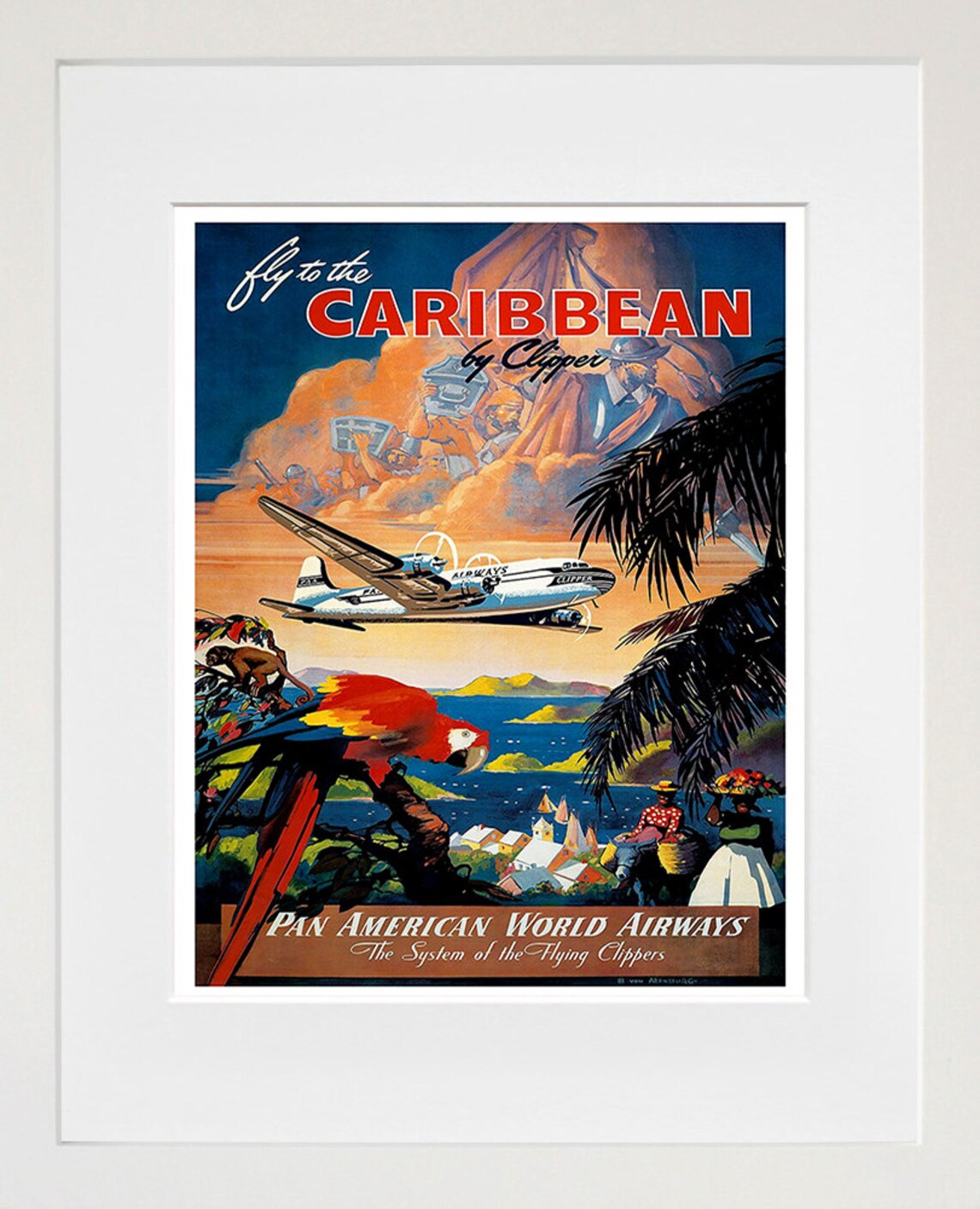 Caribbean Travel Poster, Home Decor Art Print
