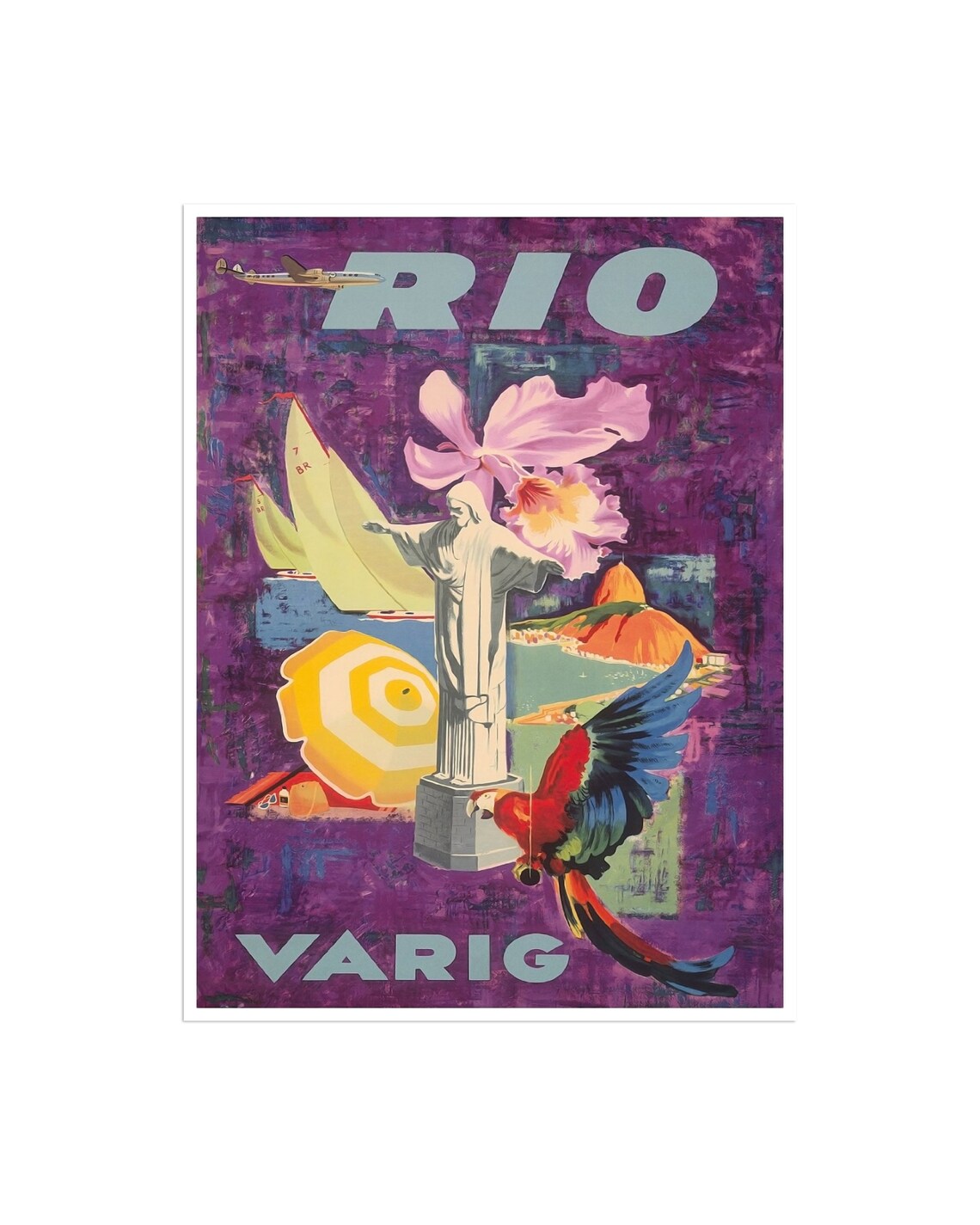Rio De Janeiro Travel Print Vintage Poster