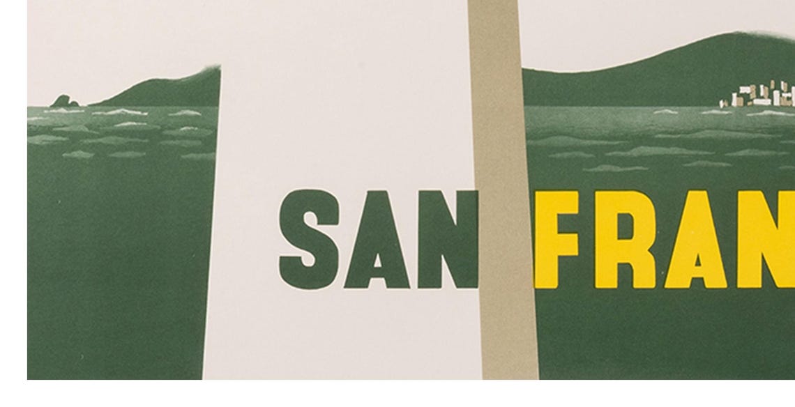 San Francisco American Airlines Golden Gate Bridge Poster Art - Image 2