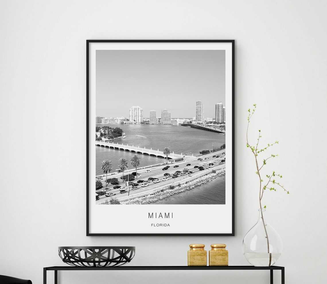 Miami Poster Miami Photos Miami Photography Miami City Print Miami Print Miami Floridamiami Florida Wall Art City Prints City Wall