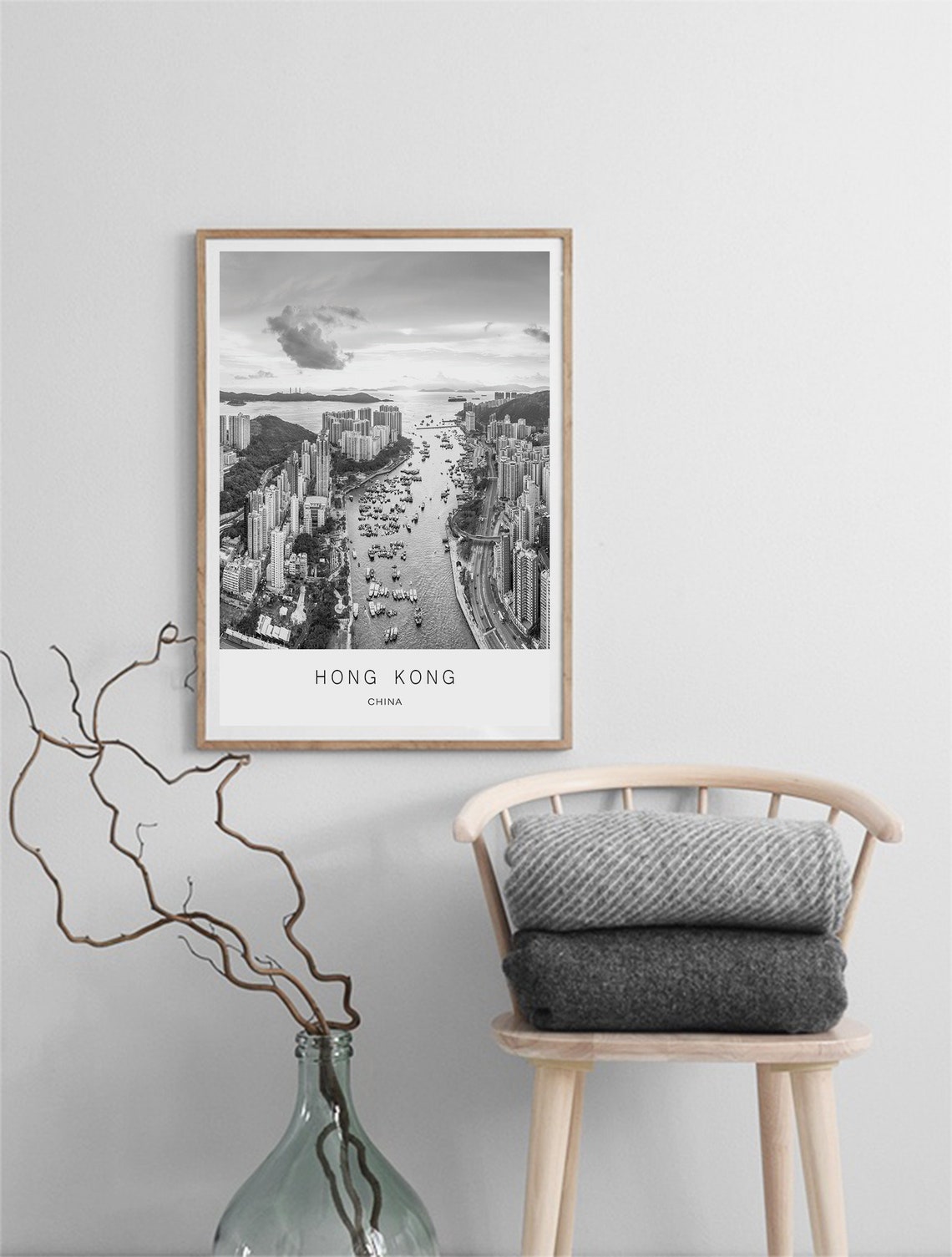 Hong Kong Poster Hong Kong Wall Art Travel Poster Hong Kong Art Home Decor City Wall Art City Wall Decor City Wall Print - Image 2